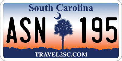 SC license plate ASN195