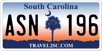 SC license plate ASN196