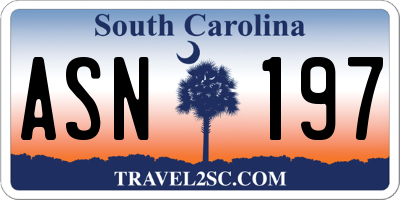 SC license plate ASN197