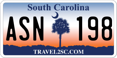 SC license plate ASN198