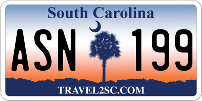 SC license plate ASN199