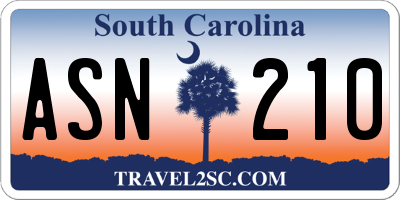 SC license plate ASN210