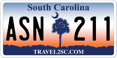 SC license plate ASN211