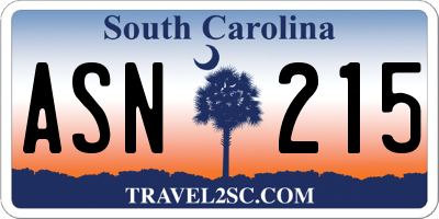 SC license plate ASN215