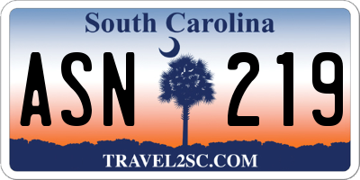 SC license plate ASN219