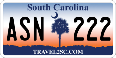 SC license plate ASN222
