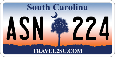 SC license plate ASN224