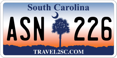 SC license plate ASN226