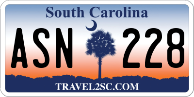 SC license plate ASN228
