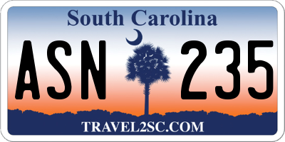 SC license plate ASN235