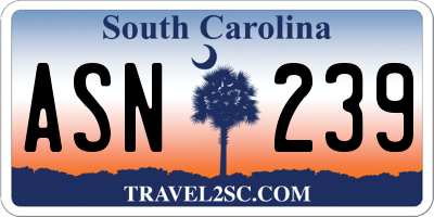 SC license plate ASN239