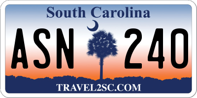 SC license plate ASN240