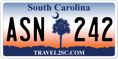 SC license plate ASN242