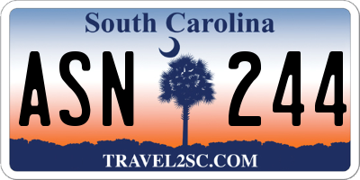 SC license plate ASN244