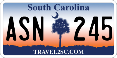 SC license plate ASN245