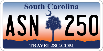 SC license plate ASN250