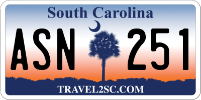 SC license plate ASN251