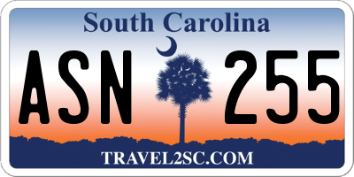 SC license plate ASN255