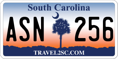 SC license plate ASN256