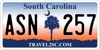 SC license plate ASN257