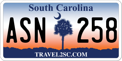 SC license plate ASN258