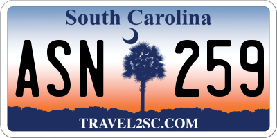 SC license plate ASN259
