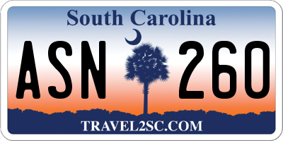 SC license plate ASN260