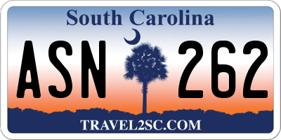 SC license plate ASN262
