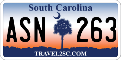 SC license plate ASN263