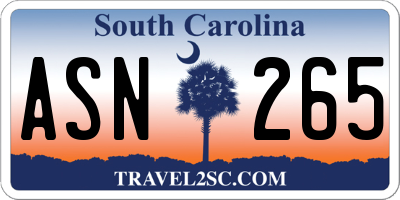 SC license plate ASN265