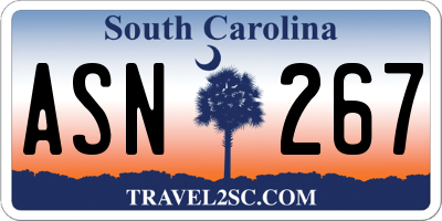 SC license plate ASN267