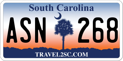 SC license plate ASN268