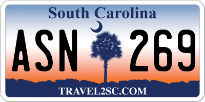 SC license plate ASN269