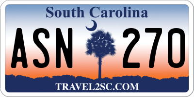 SC license plate ASN270