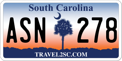 SC license plate ASN278
