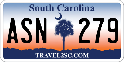 SC license plate ASN279
