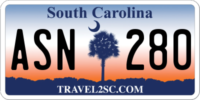 SC license plate ASN280