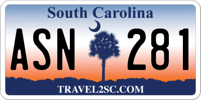 SC license plate ASN281