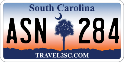 SC license plate ASN284