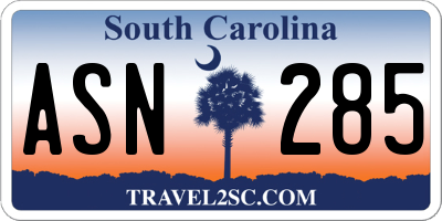 SC license plate ASN285