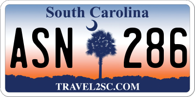 SC license plate ASN286