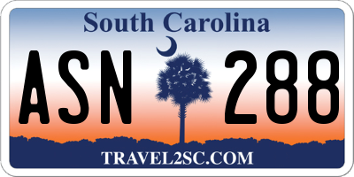 SC license plate ASN288