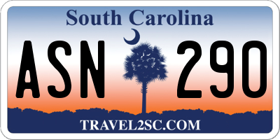 SC license plate ASN290