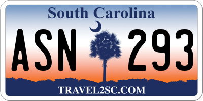 SC license plate ASN293