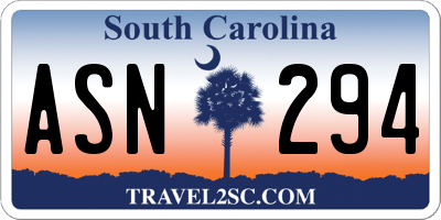 SC license plate ASN294
