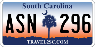 SC license plate ASN296