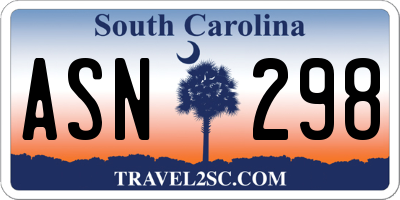 SC license plate ASN298