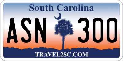 SC license plate ASN300