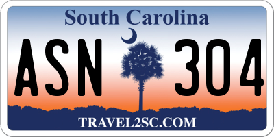 SC license plate ASN304