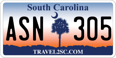 SC license plate ASN305